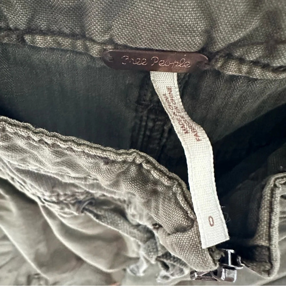 Free People Fly Away Parachute Pant in Army high-waist cargo pockets  size 0 - Picture 10 of 10